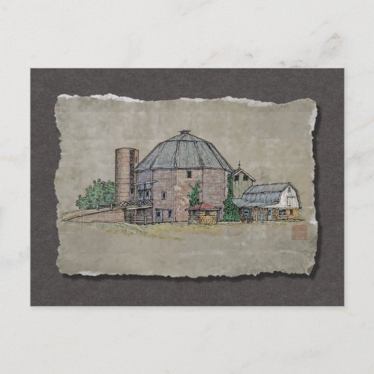 Round Barn Briefkaart (Voorkant)