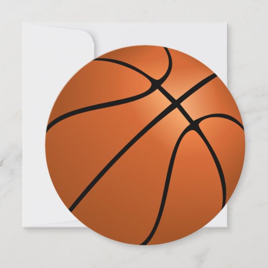 Round Basketball Ball Birthday Uitnodiging (Voorkant)