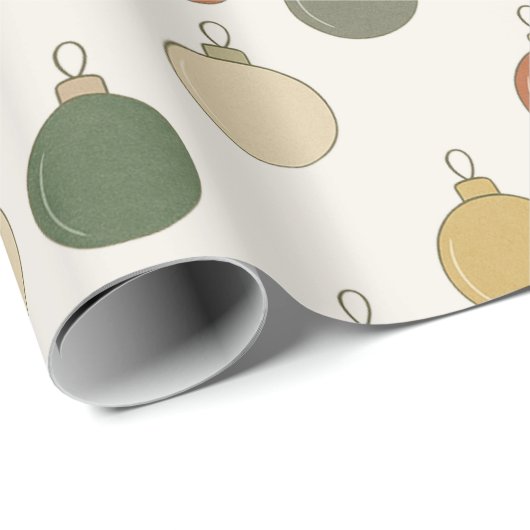 Round Baubles Pattern Cadeaupapier (Rol Hoek)
