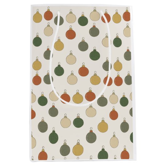 Round Baubles Pattern Medium Cadeauzakje (Voorkant)