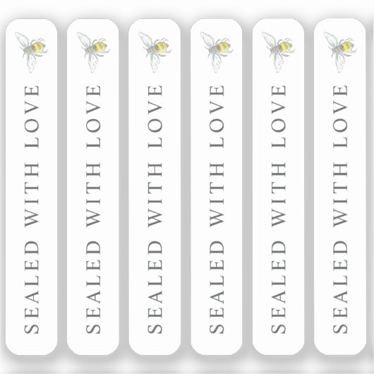 Round bee art honey small seal sticker (Voorkant)