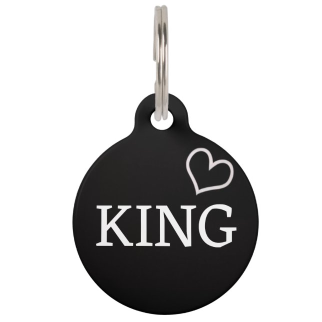 Round Black ID Pet Tag Huisdierpenning (Voorkant)