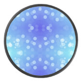 Round blue Bluetooth speaker with a front design Hockey Puck (Voorkant)