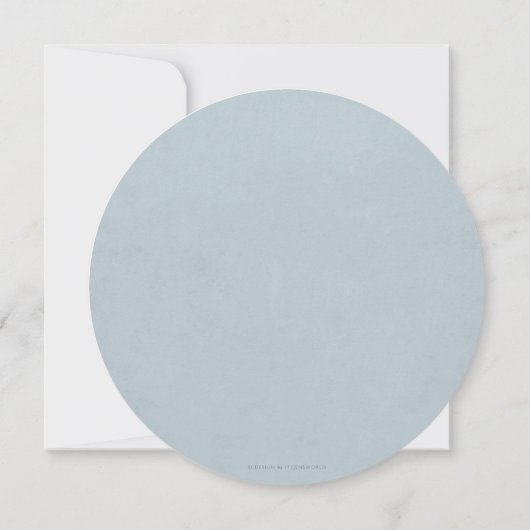 Round Blue en White Floral Wreate Easter Brunch Kaart (Achterkant)