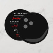 Round Bowling Ball Birthday Party Kaart (Voorkant / Achterkant)