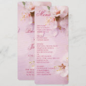 Round Cherry Blossom Elegant Wedding Menu (Voorkant / Achterkant)