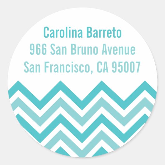 Round Chevron Labels - Blauwgroen groen (Voorkant)