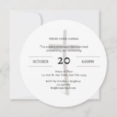 Round Christian Fellowship Dinner Invitation Kaart (Achterkant)