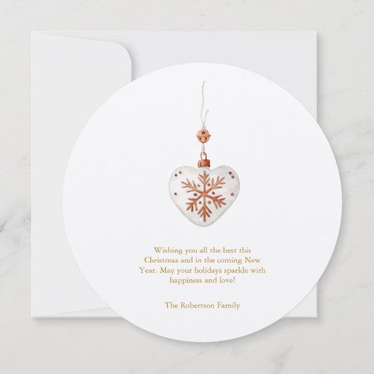 Round Christmas Card with Gold Script Kaart (Achterkant)