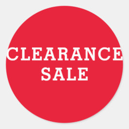 Round Clearance Sale Rood en wit Ronde Sticker