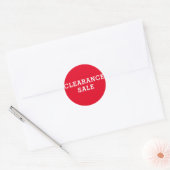 Round Clearance Sale Rood en wit Ronde Sticker (Envelop)