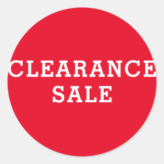 Round Clearance Sale Rood en wit Ronde Sticker