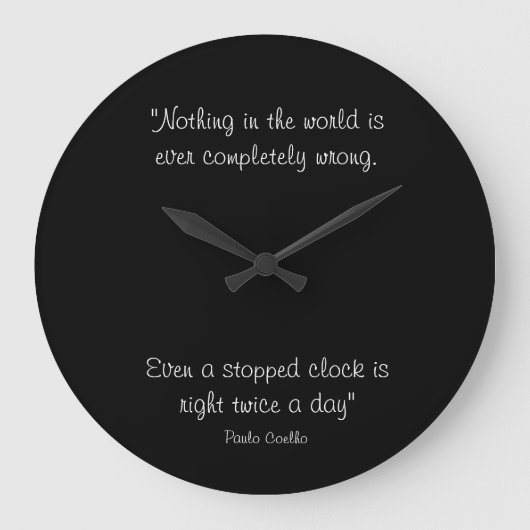 Round Clock with Paulo Coelho Quote Grote Klok (Voorkant)