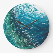 Round Coastal Wave Clock van Margaret Juul