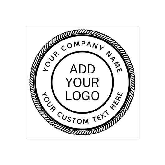 Round company name and custom Text Logo template Rubberstempel (Afrduk)