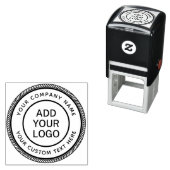 Round company name and custom Text Logo template Zelfinktende Stempel (In situ)