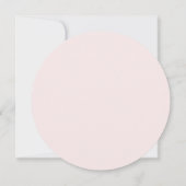 Round Coquette Bow Blush Pink Striped Baby Shower Kaart (Achterkant)
