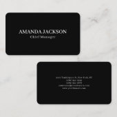 Round Corner Black Professional Trendy Visitekaartje (Voorkant / Achterkant)