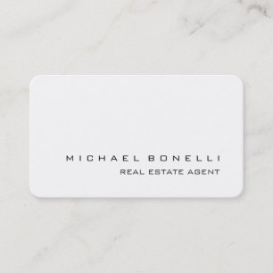 Round Corner White Real Estate Agent Visitekaartje