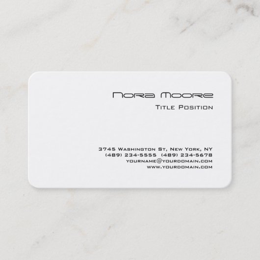 Round Corner Zwart Wit Professional Visitekaartje (Voorkant)