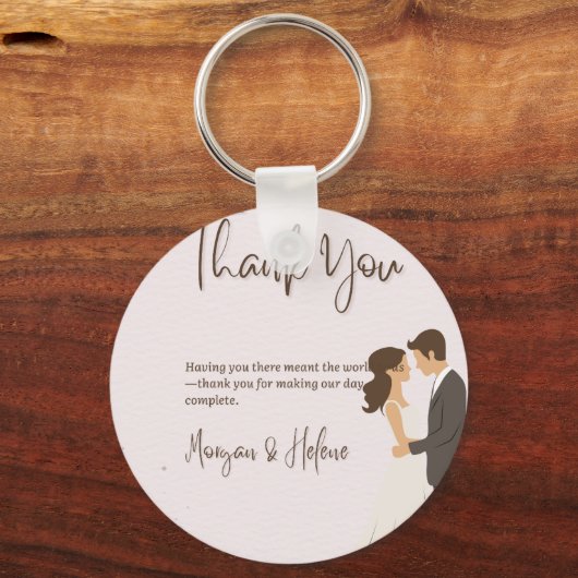 Round Couple Keychain – Mr. & Mrs. Personalized Gi (Achterkant)