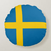 Round Cushion (Zweedse vlag) Rond Kussen (Voorkant)