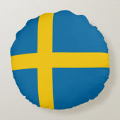 Round Cushion (Zweedse vlag) Rond Kussen (Achterkant)