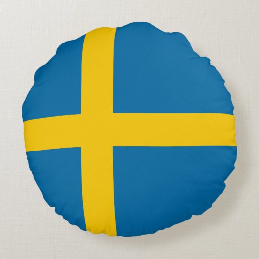 Round Cushion (Zweedse vlag) Rond Kussen (Achterkant)