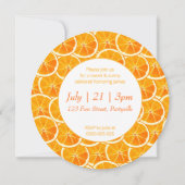 Round Custom Photo & Citrus Birthday Invitation Feestdagenkaart (Achterkant)