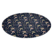 Round Dark Navy Fungi Dark Academia Circle Cheese Snijplank (Hoek)