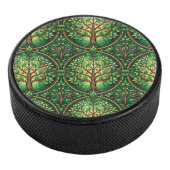 Round decorative object featuring a vibrant  hockey puck (3/4)