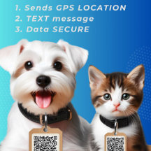 Round Dog Label QR-code