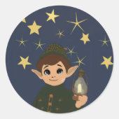 Round Elf Starry Night Watcher Sticker (Voorkant)