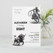 Round 'Em Up Boys Cowboy Verjaardagsfeestje Kaart (Staand voorkant)