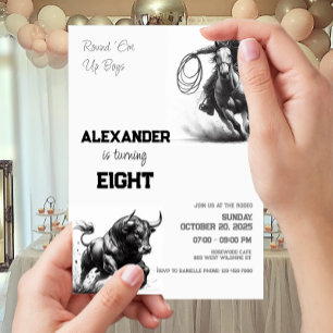 Round 'Em Up Boys Cowboy Verjaardagsfeestje Kaart