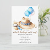 Round 'em up - Waterverf Cowboy Baby shower Kaart (Staand voorkant)