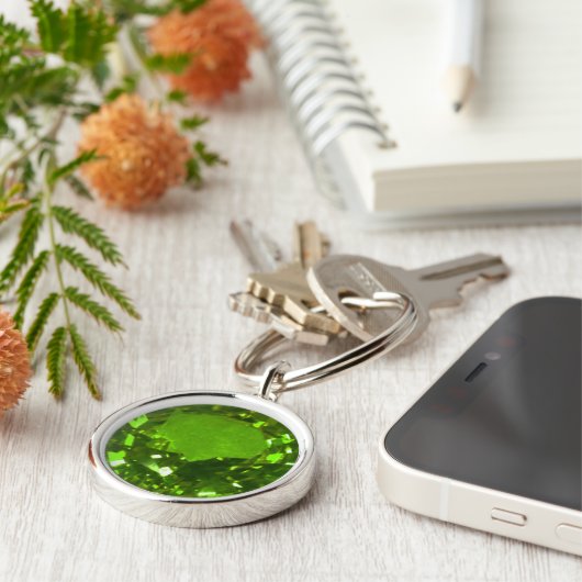 Round Emerald Sleutelhanger (Zijkant)