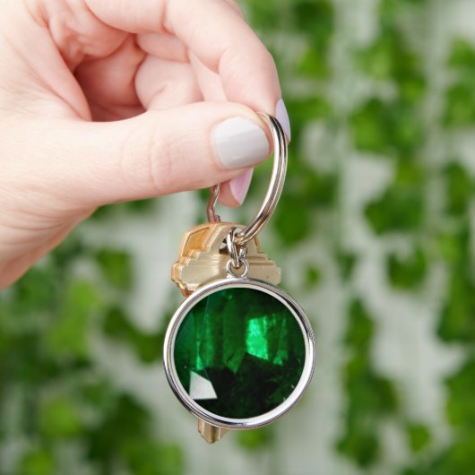 Round Emerald Sleutelhanger (Hand)
