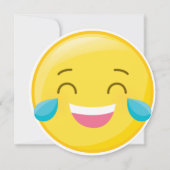 Round Emoji Birthday Party Invitation Kaart (Achterkant)