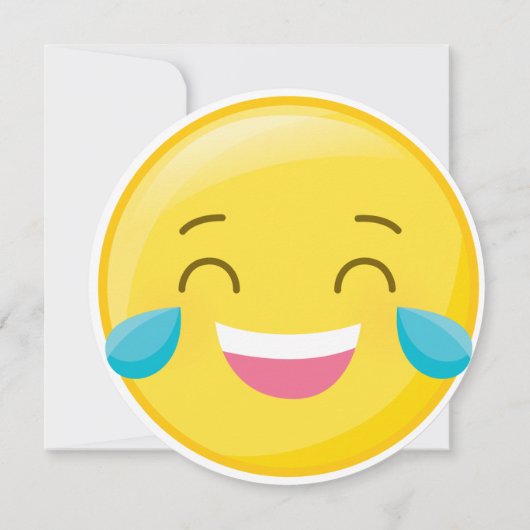 Round Emoji Birthday Party Invitation Kaart (Achterkant)