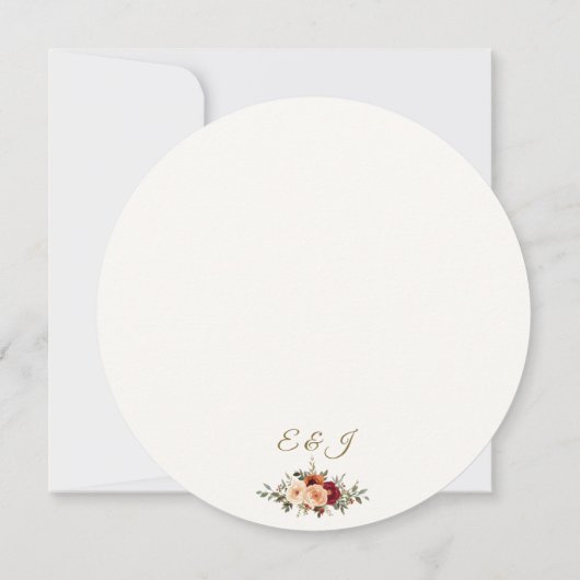 Round Fall Wedding Save the Date Kaart (Achterkant)