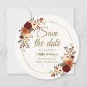 Round Fall Wedding Save the Date Kaart (Voorkant)
