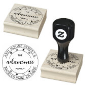 Round Family Name Seal | Create Return Address Rubberstempel