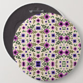 Round floral pattern button featuring a symmetrica (Voorkant /achterkant)