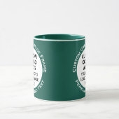 Round Frame 2 Photo Text Hunter Green Custom Combo Mok (Midden)