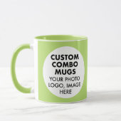 Round Frame 2 x Photo Logo Lime Custom Combo Mok (Links)