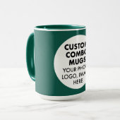 Round Frame Photo Logo Large Green Custom Combo Mok (Voorkant links)
