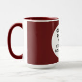 Round Frame Photo Logo Large Maroon Custom Combo Mok (Links)