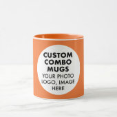 Round Frame Photo Logo Orange Custom Combo Mok (Midden)