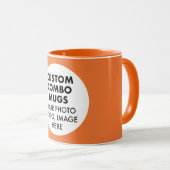 Round Frame Photo Logo Orange Custom Combo Mok (Voorkant rechts)